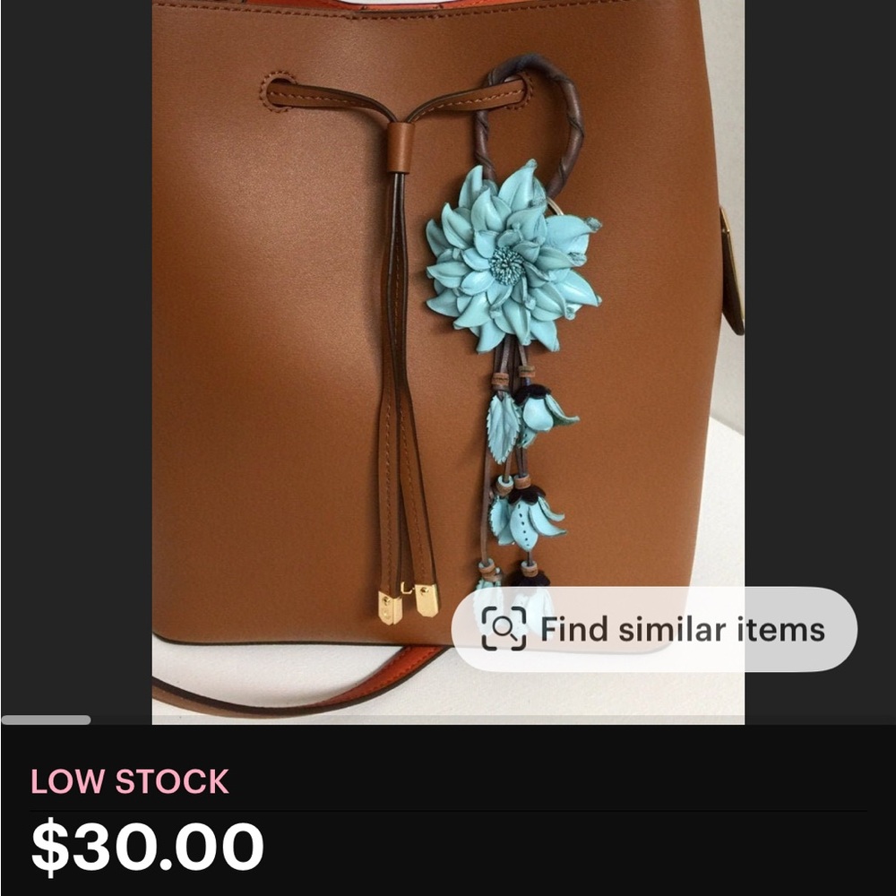 White Floral Leather Flower - Picture 7 of 7
